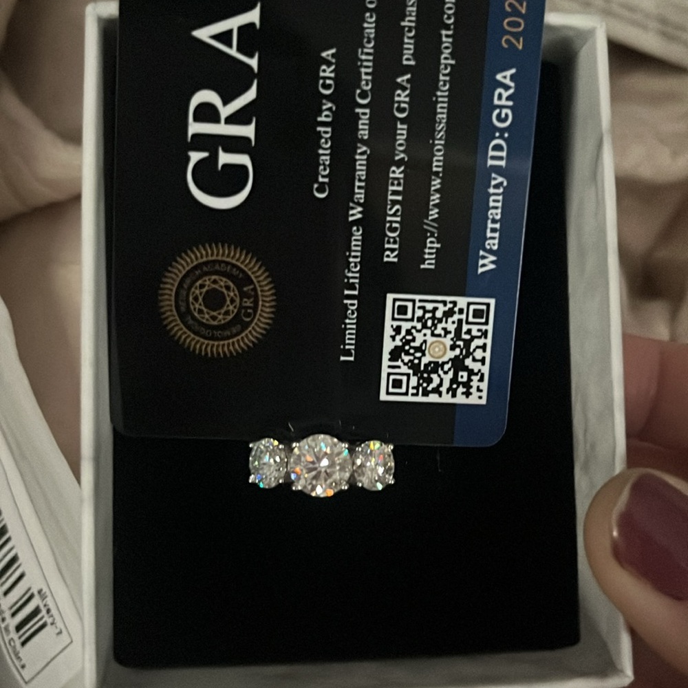 3 stone moissanite ring